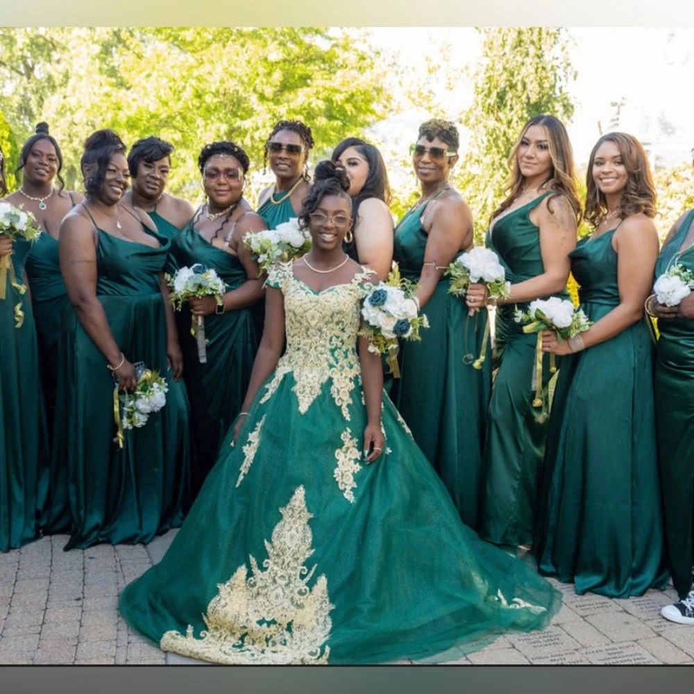 green emerald velvet dress Emerald Jersey Long Dress With Beaded Lace Applique And Open Back main image 0